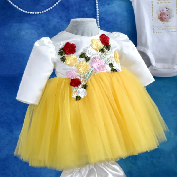 rochita botez galben personalizata
