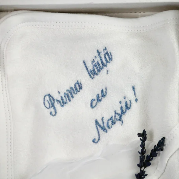 set baita dupa botez prosop albastru bebe