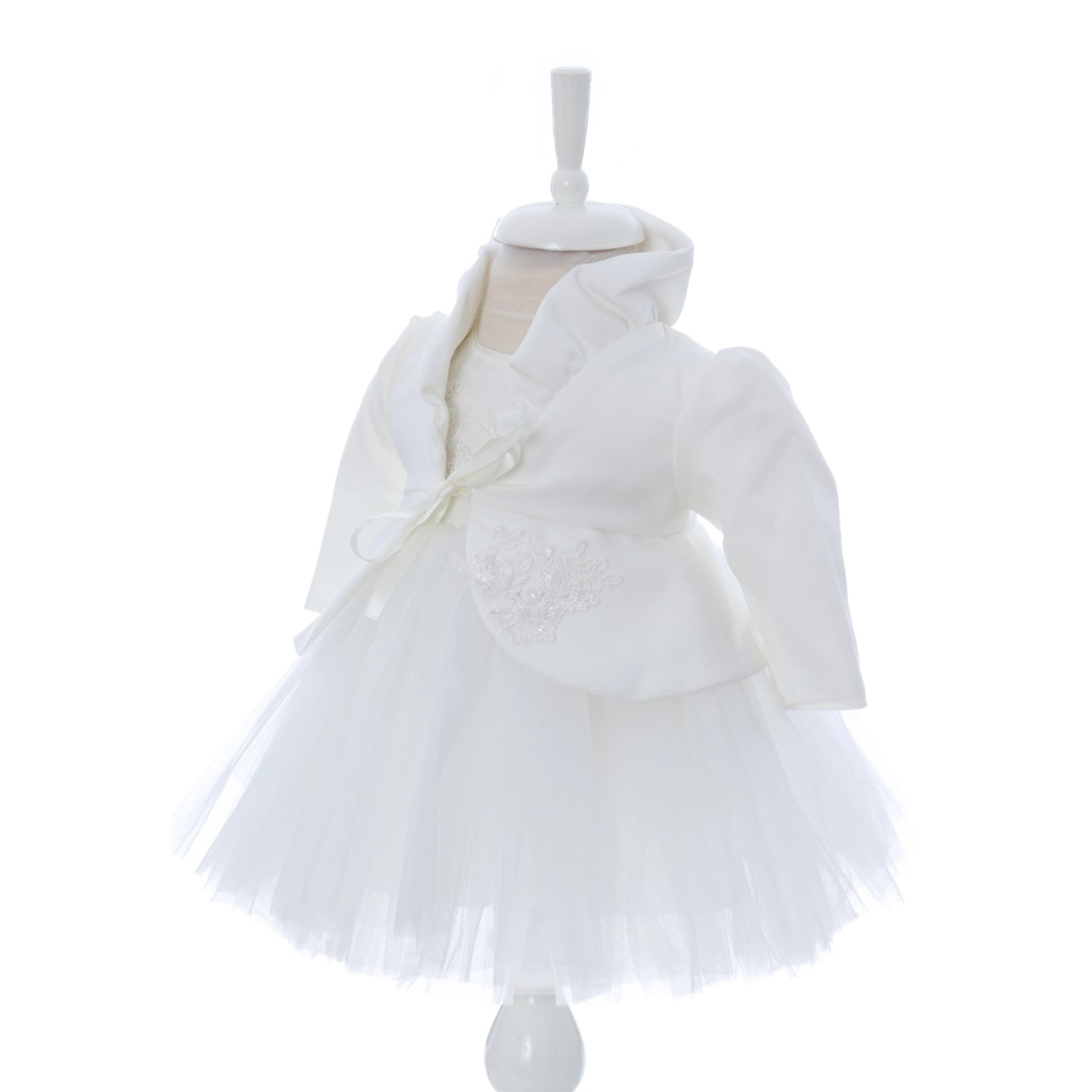 Rochiță Botez (compleu) fetiță Anabel Alb 7 piese - imagine 11