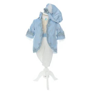 costum botez fabrizio bleu catifea 5 piese