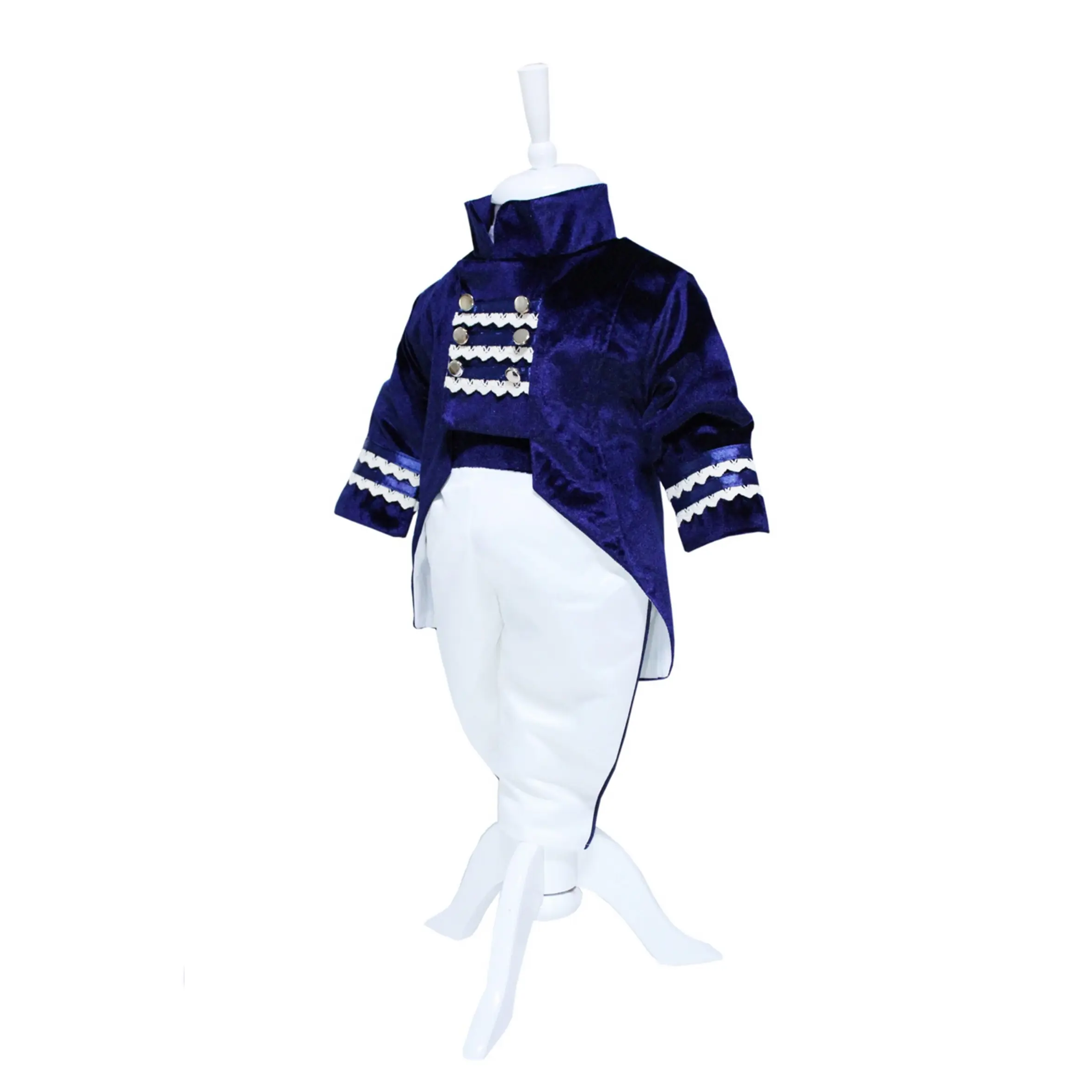 costum botez redingota bleumarin catifea baiat