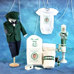 trusou set complet botez personalizat eduard verde 16 piese