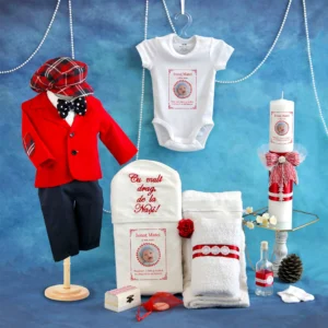 trusou set complet botez personalizat matei rosu 16 piese