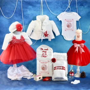 trusou set complet botez personalizat scufita rosie 15 piese